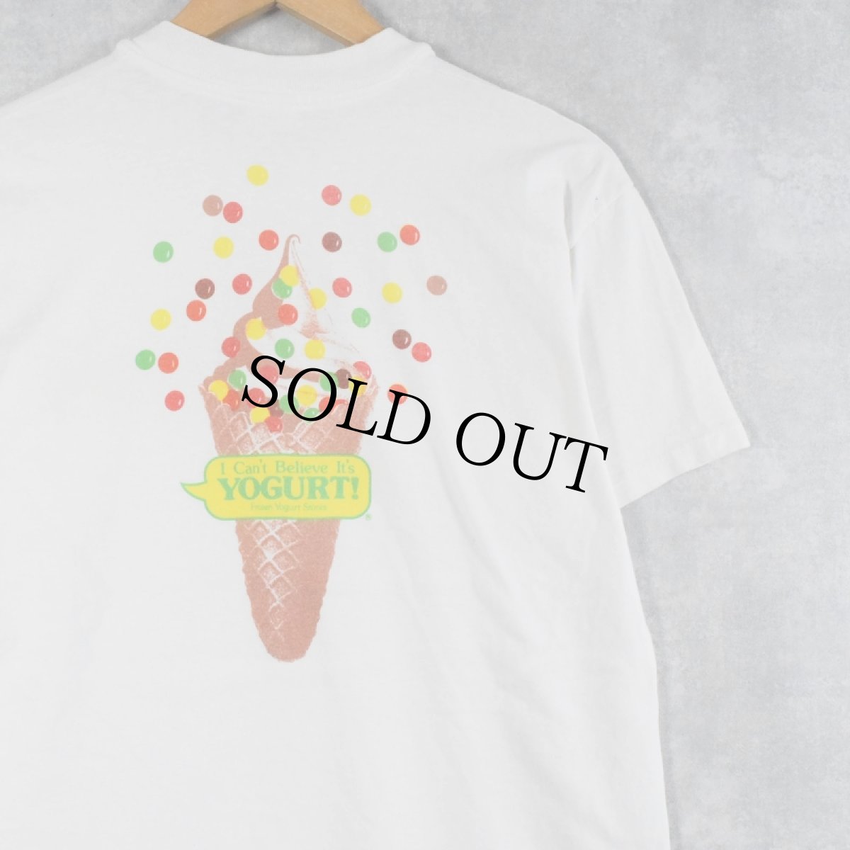 画像1: 【SALE】 90's I Can't Believe It's Yogurt! USA製 ソフトクリームメーカー プリントTシャツ L (1)