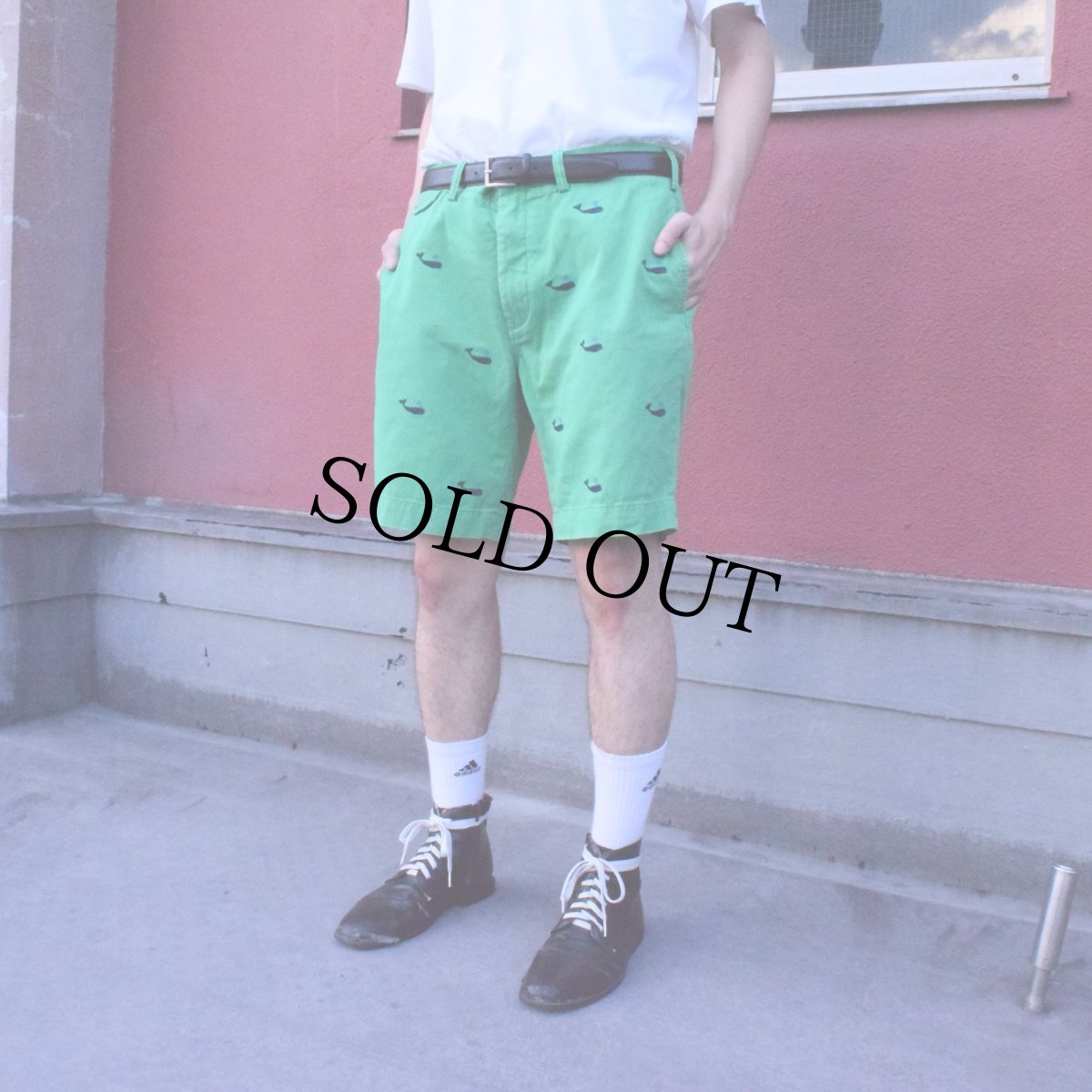 画像1: 【SALE】 POLO Ralph Lauren "CLASSIC FIT" クジラ刺繍 コットンチノショーツ W36 (1)