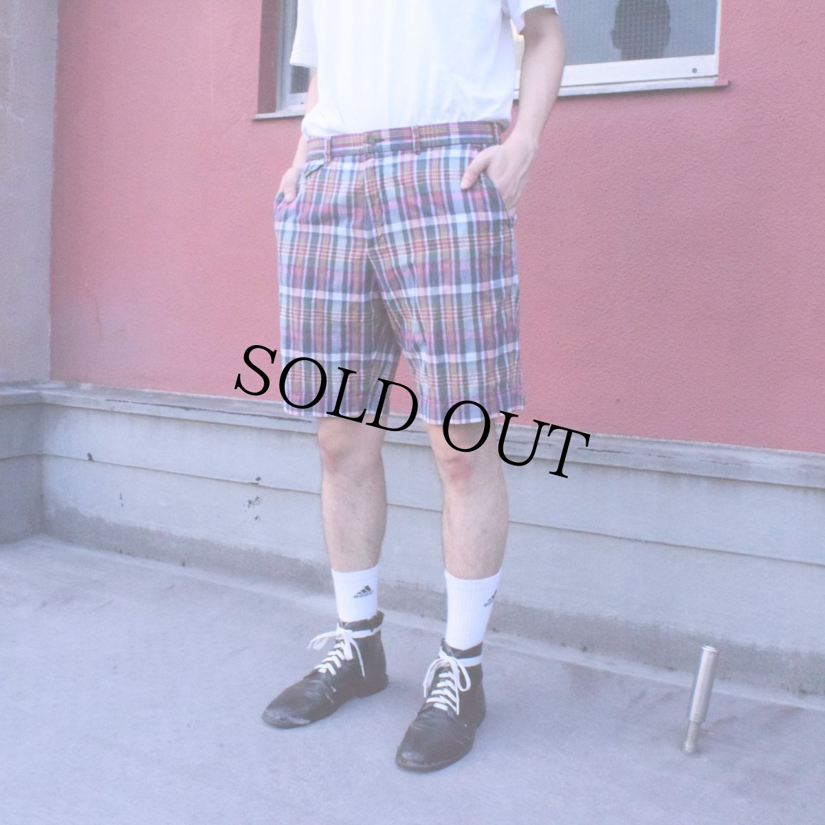 画像1: POLO Ralph Lauren "India Madras" インディアンマドラスチェック柄 コットンショーツ W34 (1)
