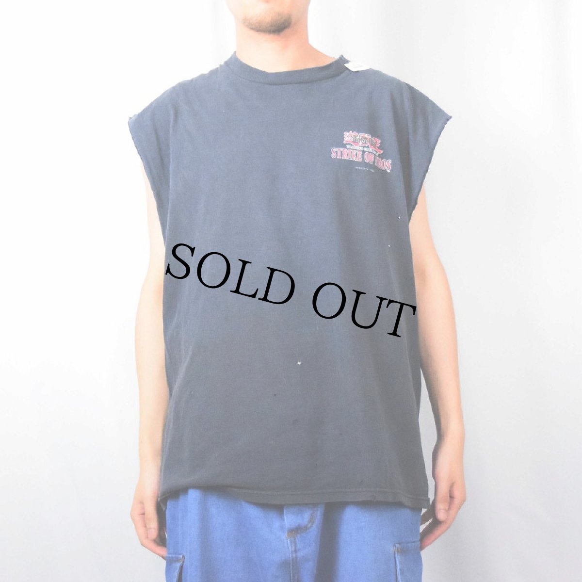 画像3: 2000's 遊戯王 STRIKE OF NEOS "E・HERO ネオス" カードゲームプリント カットオフTシャツ (3)