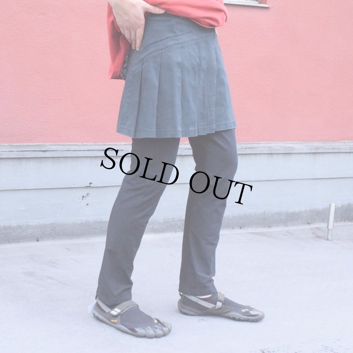 画像3: デザイン コットンプリーツラップスカート SIZE42 (3)