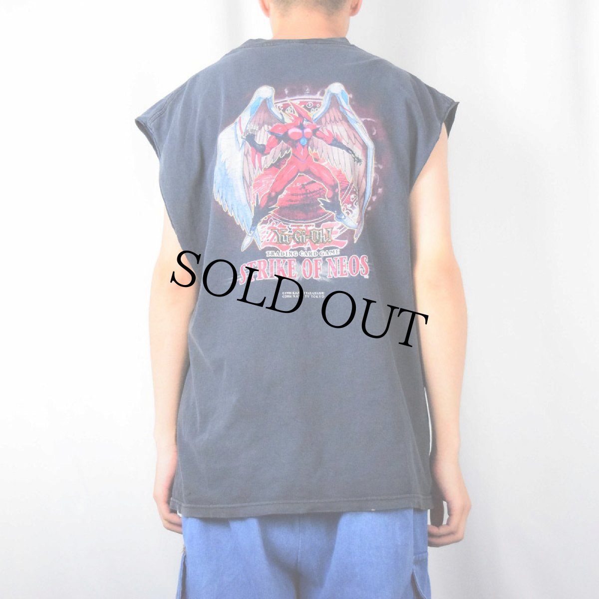 画像4: 2000's 遊戯王 STRIKE OF NEOS "E・HERO ネオス" カードゲームプリント カットオフTシャツ (4)