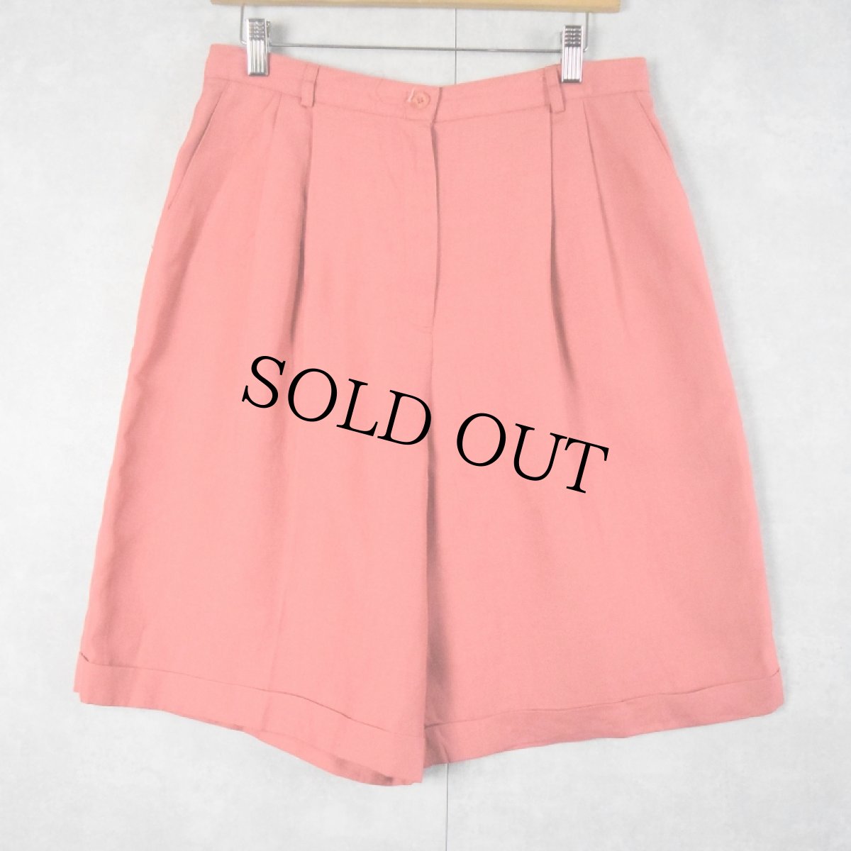 画像2: 90's Talbots USA製 2タック レーヨン×リネンショーツ W31 (2)