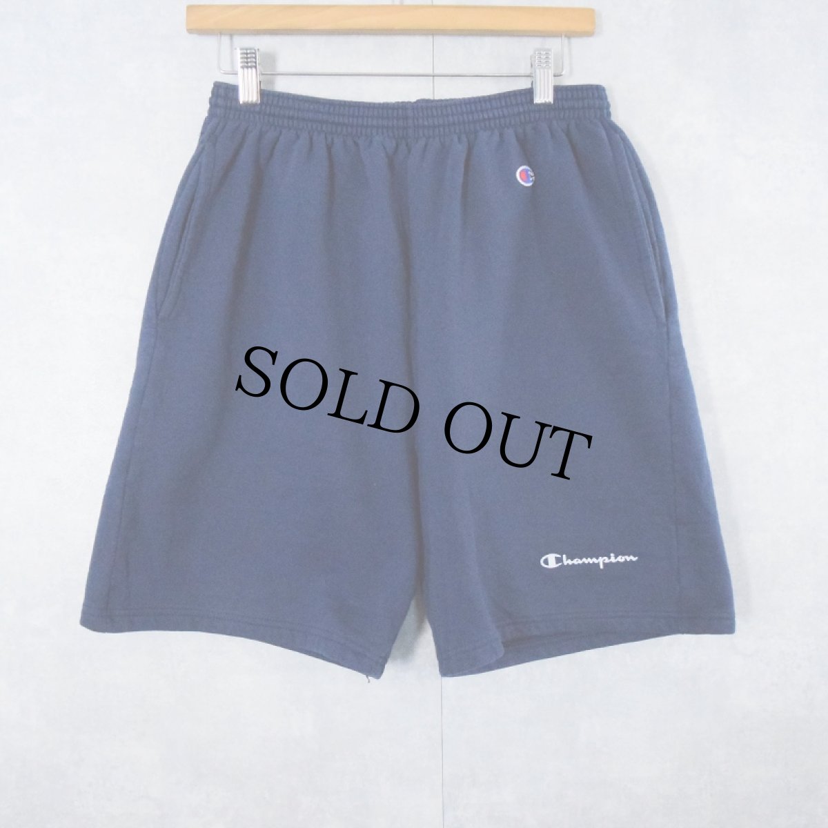 画像2: 2000's Champion ロゴプリントスウェットショーツ NAVY L (2)