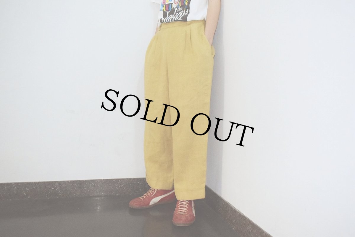 画像3: ELEMENTI BASIC GERMANY製 2タック ワイドリネンスラックス W31 (3)