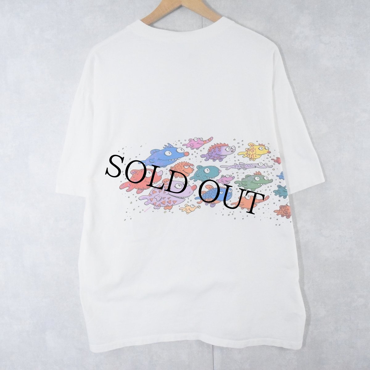 画像2: 90's Crazy Shirts USA製 魚イラスト 巻プリントTシャツ XL (2)