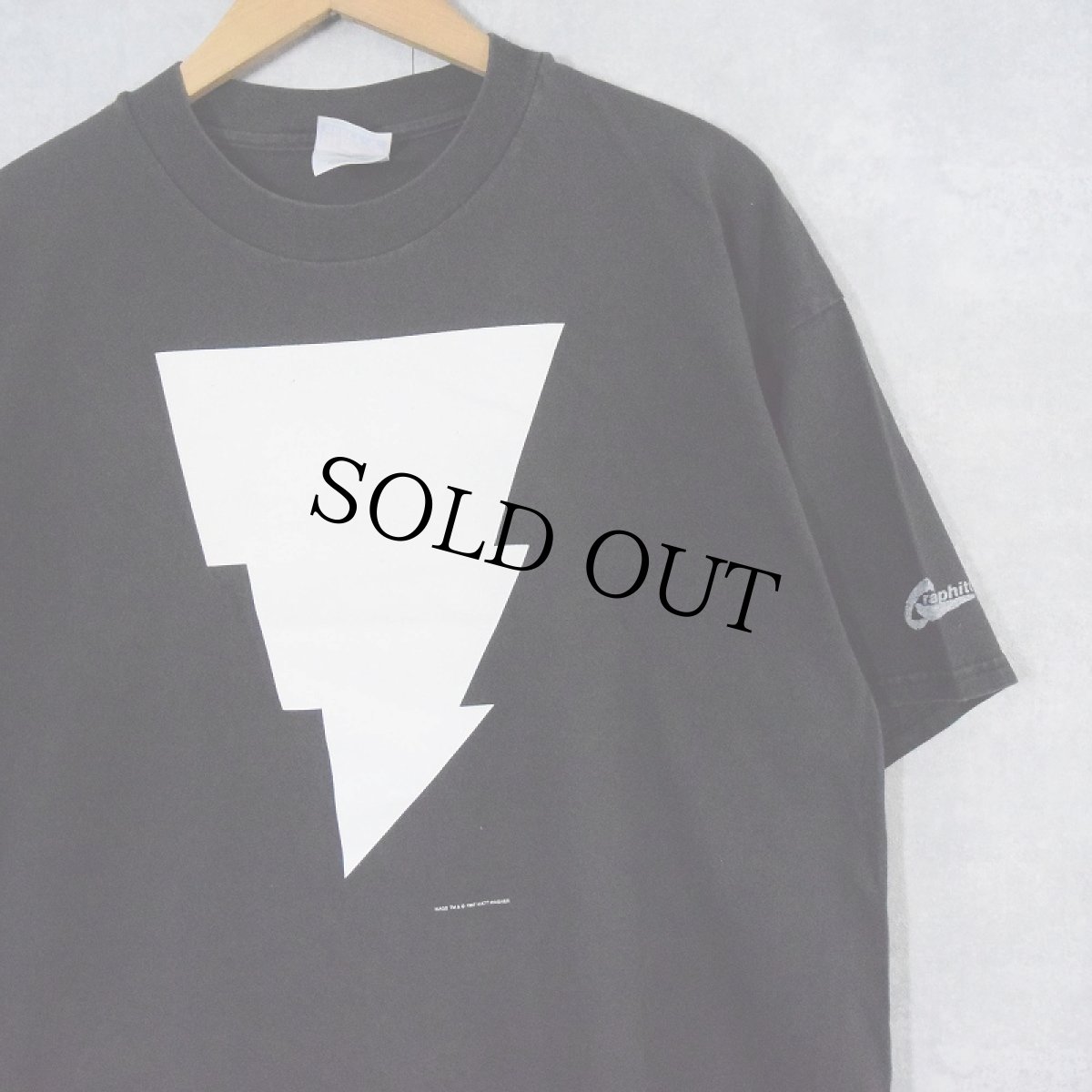 画像1:  90's Matt Wagner "CAPTAIN MARVEL" ロゴプリントTシャツ BLACK XL (1)