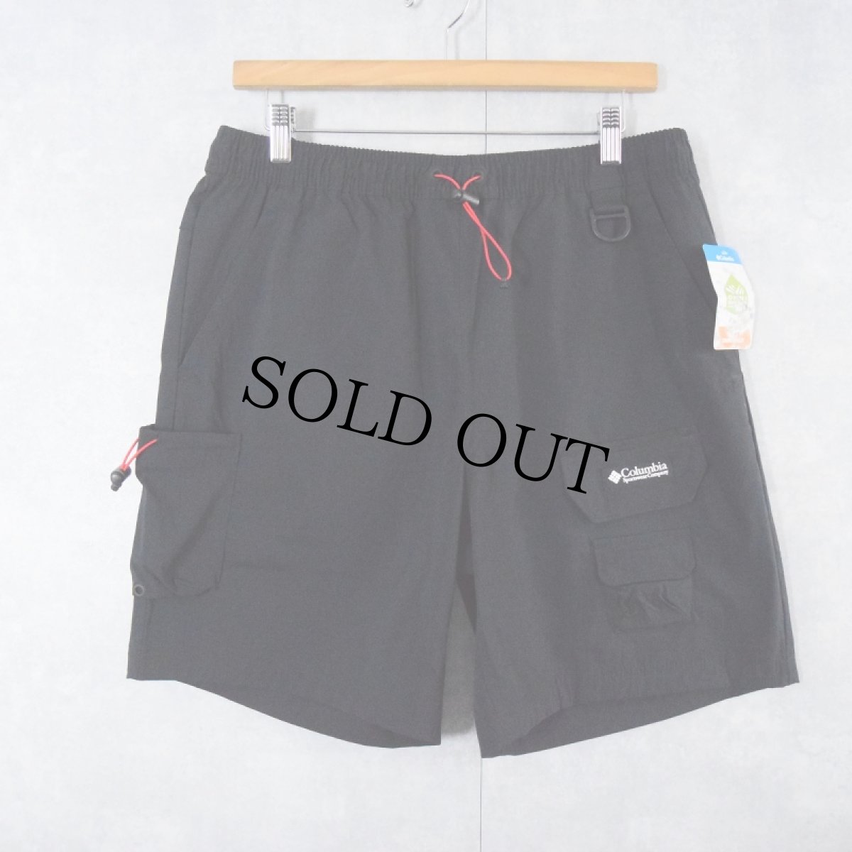 画像2: Columbia リップストップ ナイロンカーゴイージーショーツ BLACK L タグ付き未使用 (2)