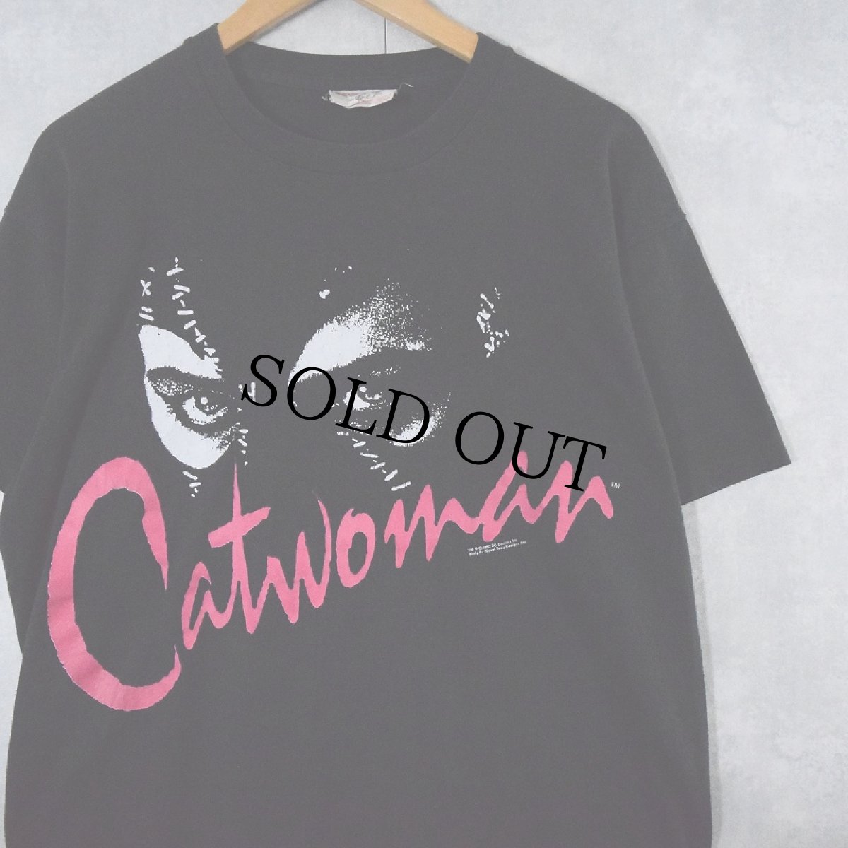 画像1: 90's DC COMICS Catwoman CANADA製キャラクタープリントTシャツ BLACK M (1)