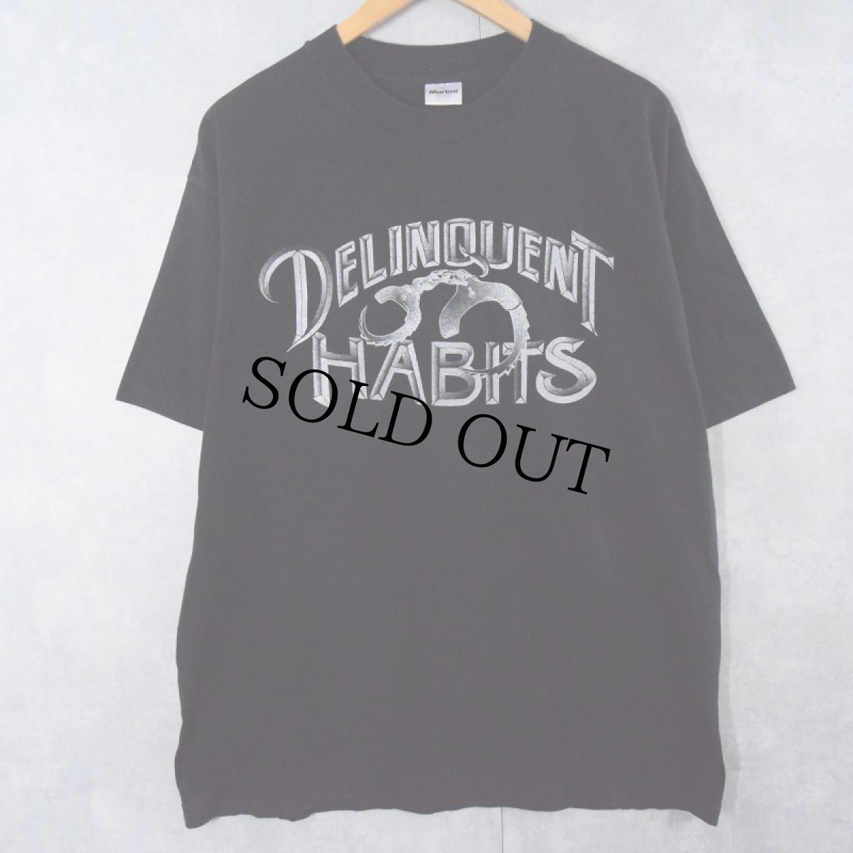 画像2: 90's Delinquent Habits USA製 ヒップホッププリントTシャツ BLACK XL (2)