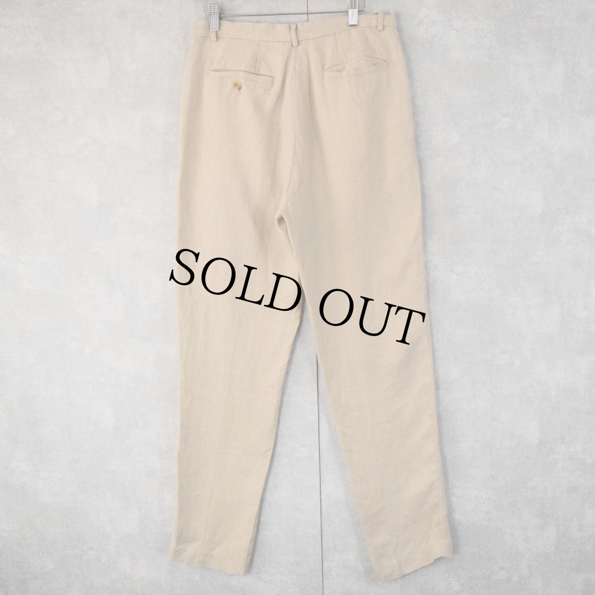 画像2: 90's〜 J.CREW ノータック リネンスラックス W32 (2)