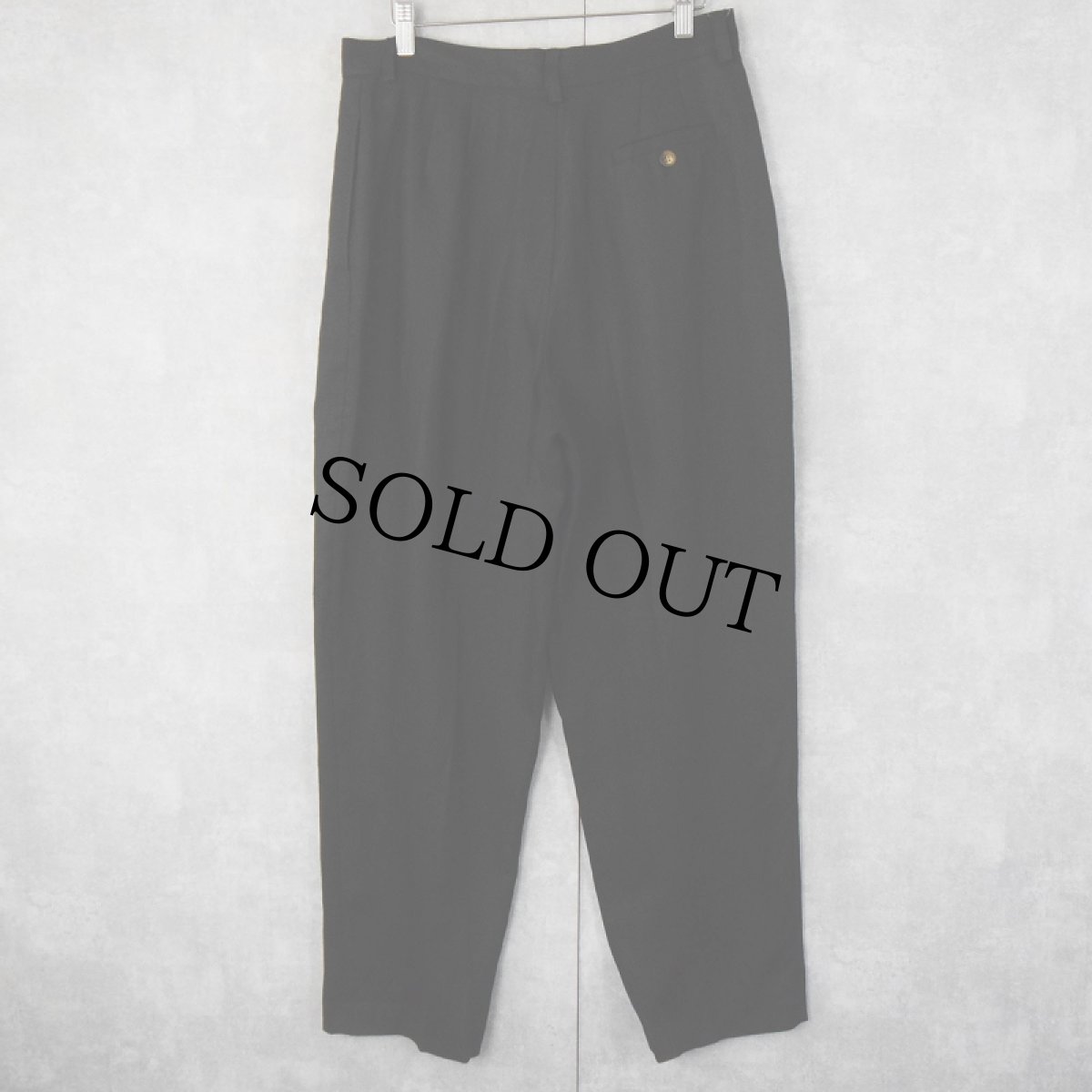 画像2: 80's〜 CASUAL CORNER PETITE 2タック リネンスラックス BLACK W31 (2)