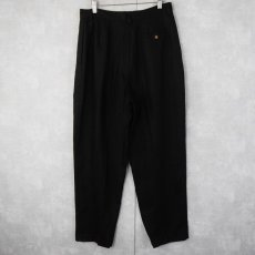 画像2: 80's〜 CASUAL CORNER PETITE 2タック リネンスラックス BLACK W31 (2)