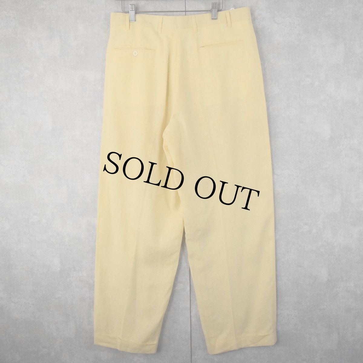 画像2: THE LINEN CONNECTION 2タック リネンスラックス W33 (2)