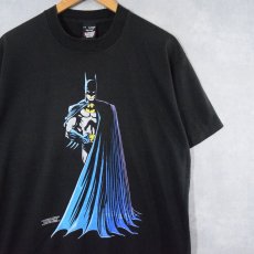 画像1: 80's DC COMICS BATMAN CANADA製 キャラクタープリントTシャツ BLACK XL (1)