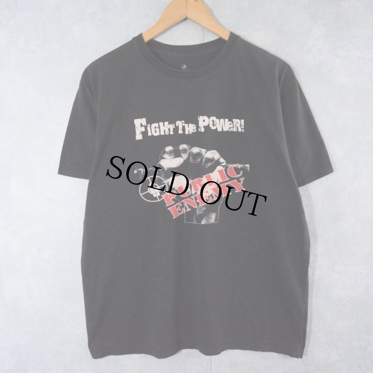 画像2: PUBLIC ENEMY "Fight The Power" ヒップホッププリントTシャツ BLACK L (2)