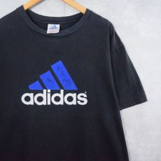 画像1: 90's adidas CANADA製 ロゴプリントTシャツ BLACK L (1)
