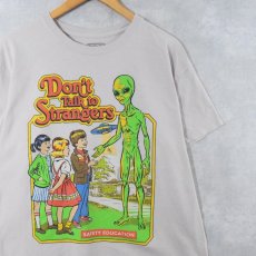 画像1: Steven Rhodes "Don't Talk to Strangers" イラストプリントTシャツ L (1)