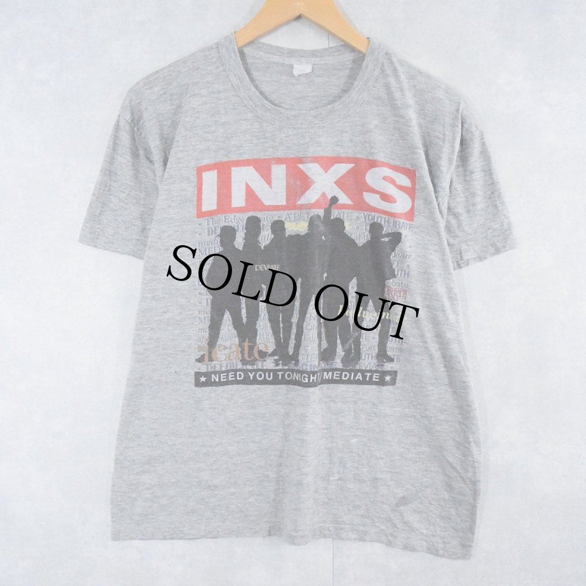 画像1: 80's INXS "NEED YOU TONIGHT / MEDIATE" ファンクロックバンドTシャツ  (1)