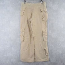 画像2: コットン×リネン カーゴパンツ W35 (2)