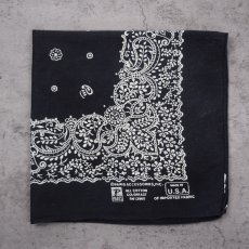 画像1: 80's PARIS ACCESSORIES,INC. USA製 バンダナ BLACK (1)
