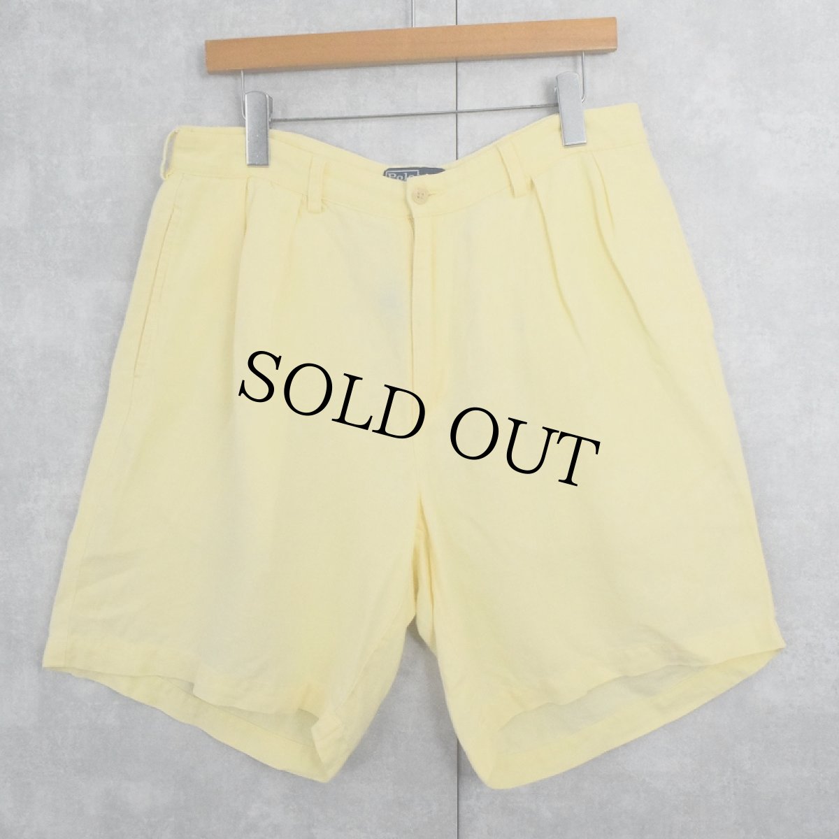 画像1: POLO Ralph Lauren "TYLER SHORT" リネン 2タックショーツ W33 (1)