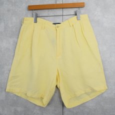 画像1: POLO Ralph Lauren "TYLER SHORT" リネン 2タックショーツ W33 (1)