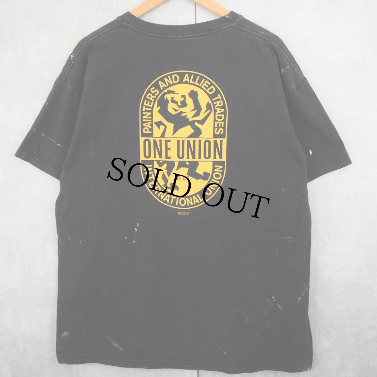 画像2: Hard Hats for Hillary 選挙運動 ペンキペイント プリントTシャツ BLACK XL (2)