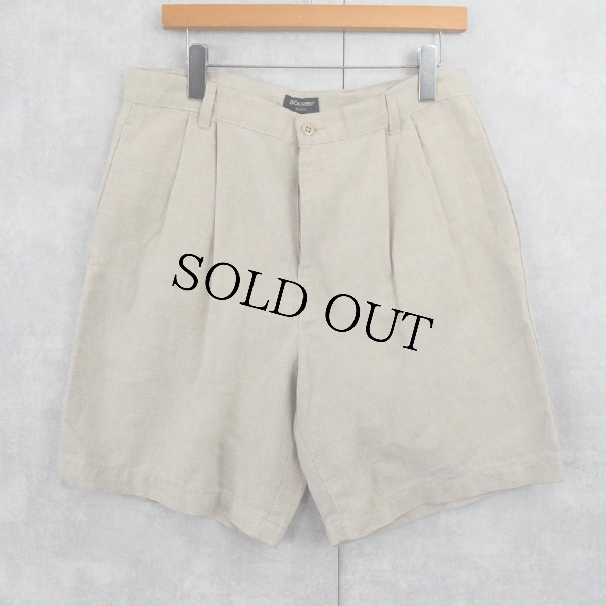 画像1: DOCKERS リネン×コットン 2タックショーツ W33 (1)