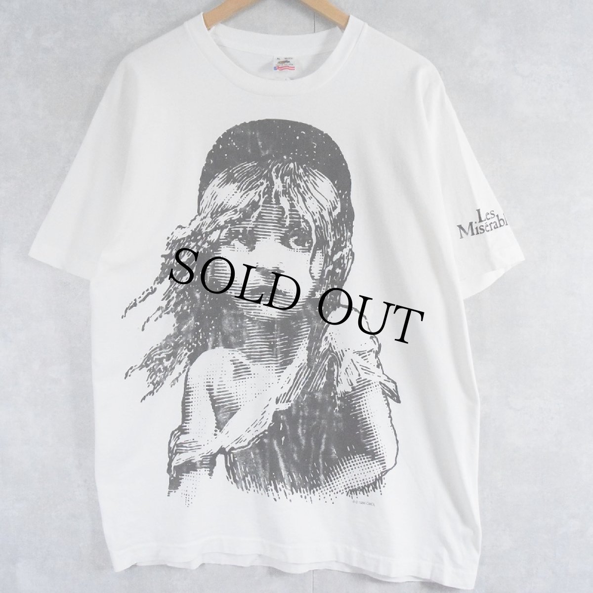 画像1: 90's Les Miserables USA製 大判 ミュージカルプリントTシャツ XL (1)