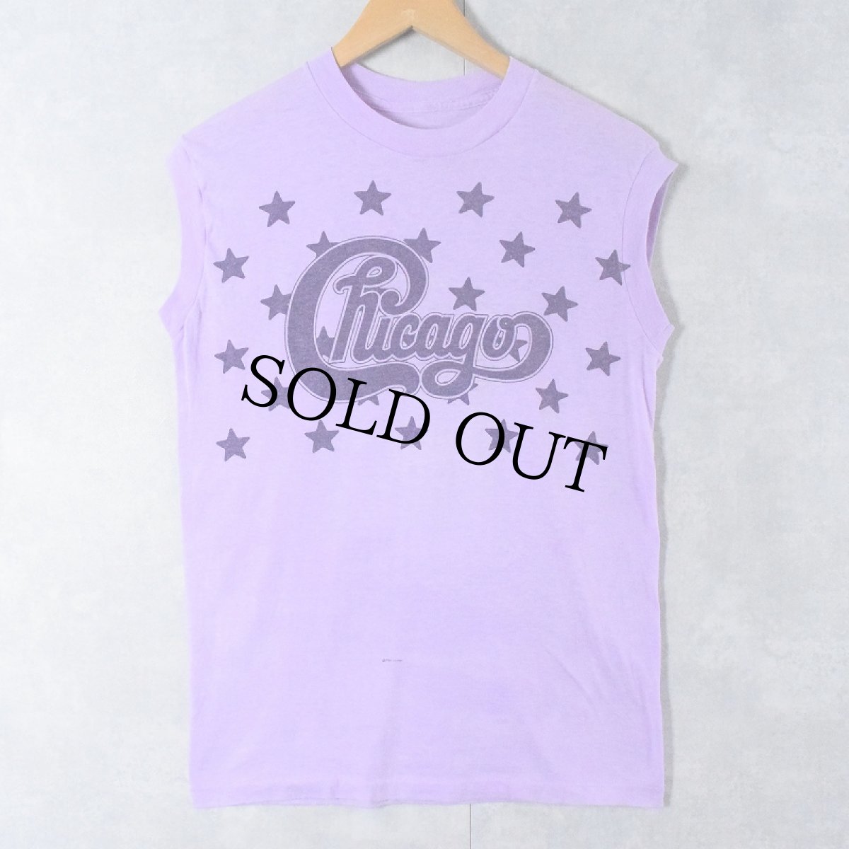 画像1: 80's Chicago ロックバンドツアープリント ノースリーブTシャツ (1)