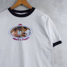 画像1: 【SALE】 REVENGE OF THE NERDS "What a Frush?" コメディ映画プリントリンガーTシャツ (1)