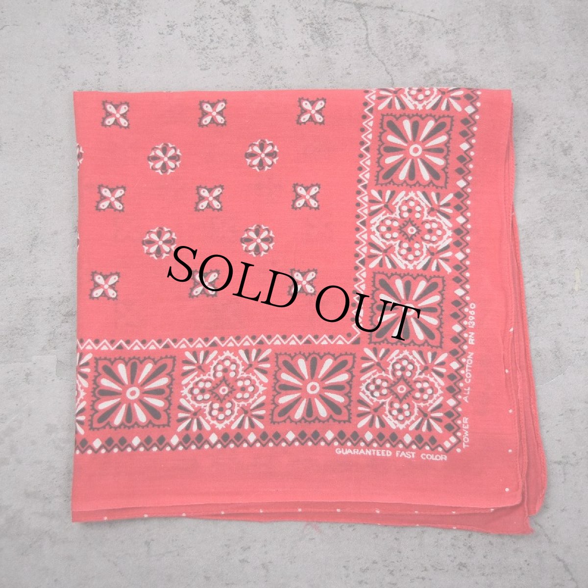 画像1: 【SALE】 60's GUARANTEED FAST COLOR バンダナ (1)