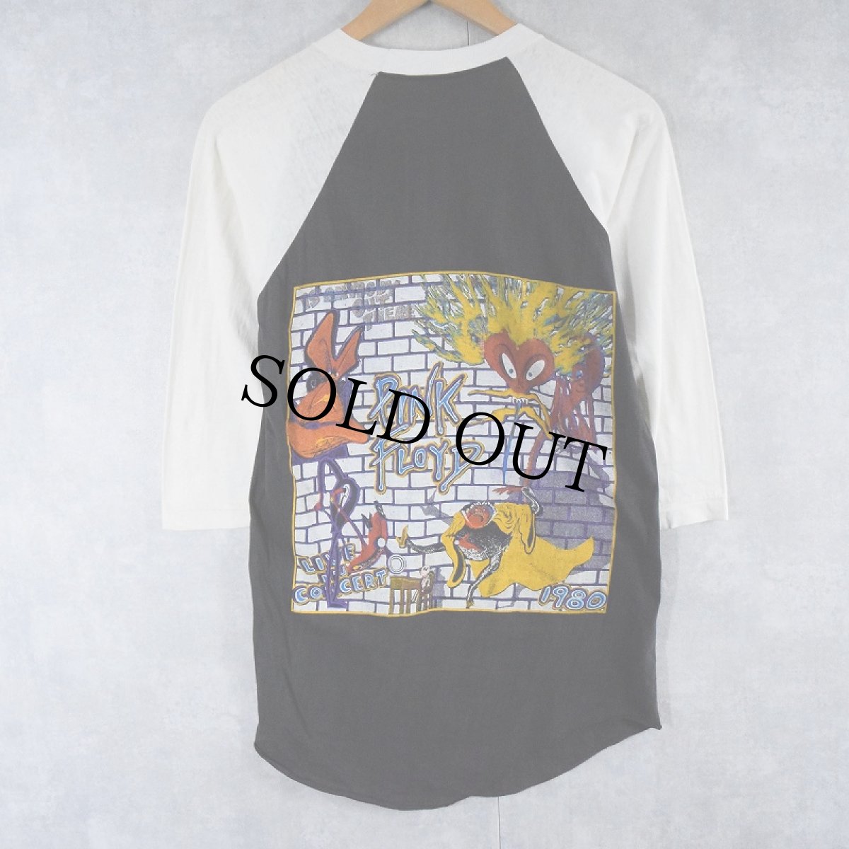 画像2: 1980 PINK FLOYD "パキ綿" ロックバンドツアーラグランTシャツ M (2)