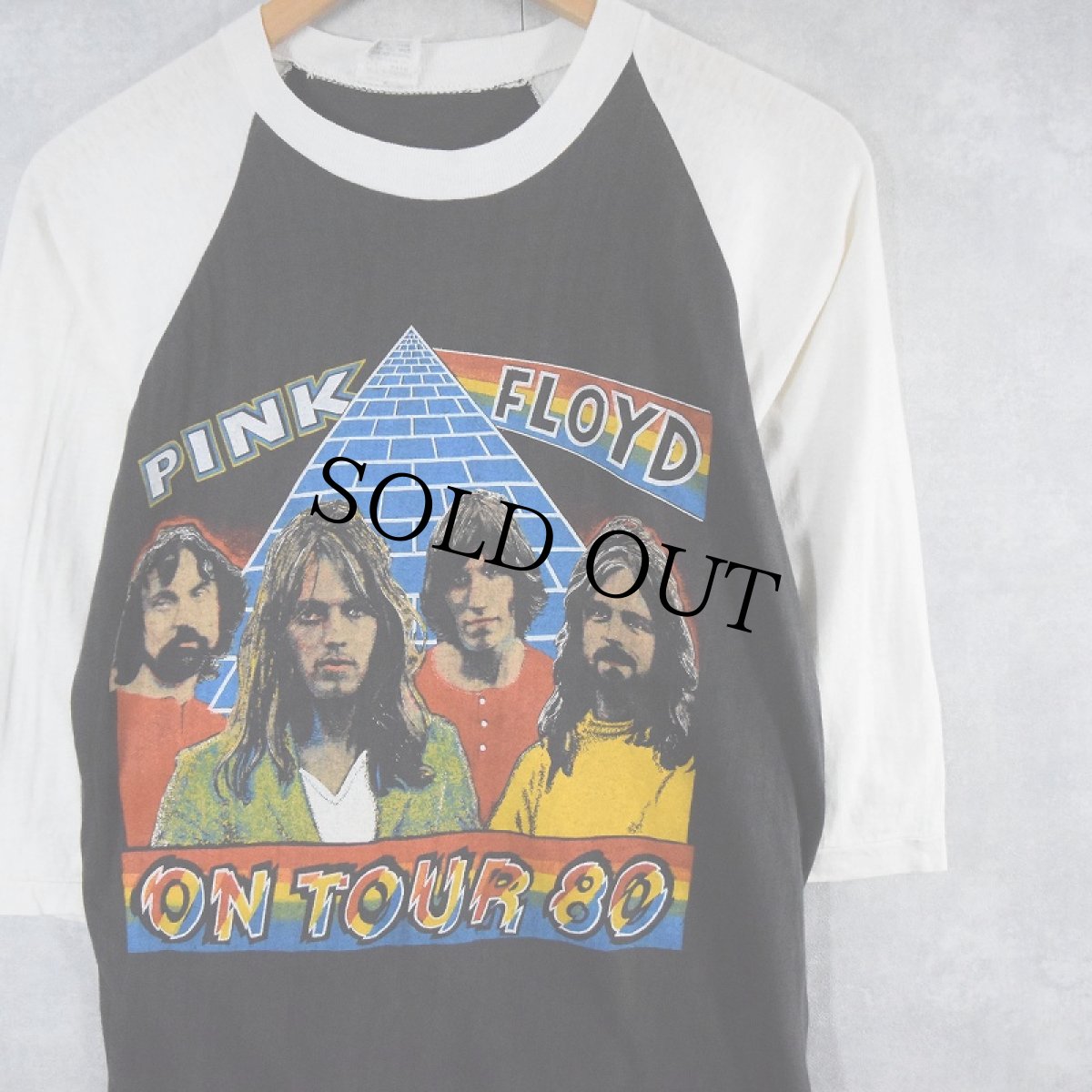 画像1: 1980 PINK FLOYD "パキ綿" ロックバンドツアーラグランTシャツ M (1)