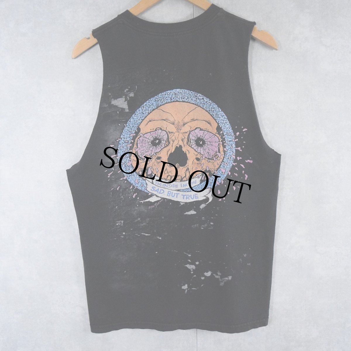 画像2: METALLICA "I'M INSIDE I'M YOU SAD BUT TRUE" カットオフスリーブ ロックバンドTシャツ (2)