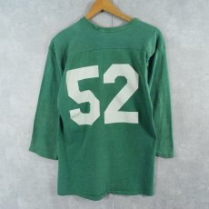 画像2: 70〜80's Champion バータグ USA製 "52 EAST MADISON YMCA" ラバープリント フットボールTシャツ L (2)
