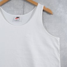 画像1: 【SALE】 90's NIKE USA製 ロゴ刺繍タンクトップ L (1)