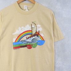 画像1: 80's USA製 "HAWAII" ヨットイラストプリントTシャツ L (1)