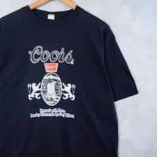 画像1: 70〜80's Coors USA製 ビールメーカープリントTシャツ NAVY XL (1)