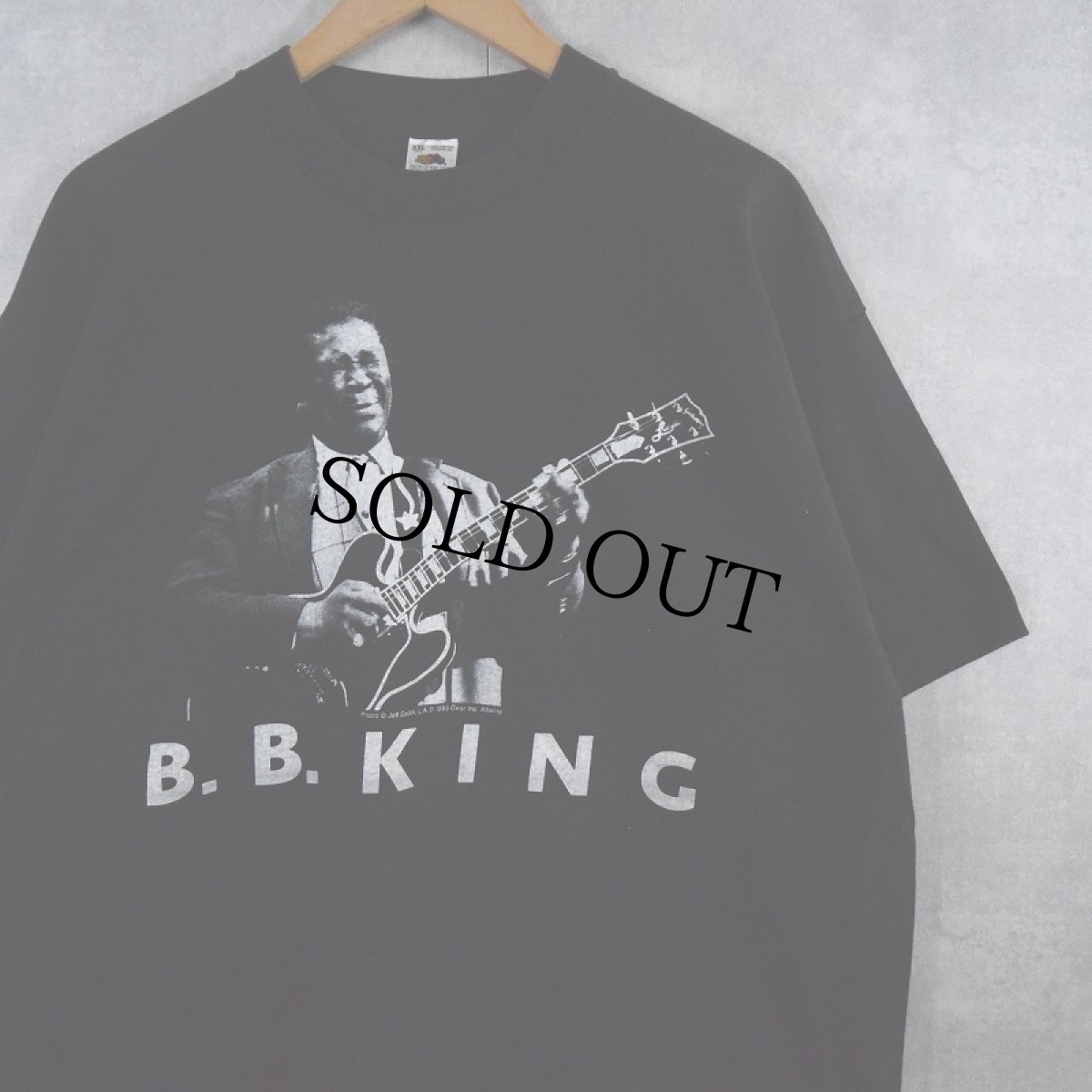 画像1: 90's B.B.KING ブルースミュージシャン プリントTシャツ BLACK XXL (1)