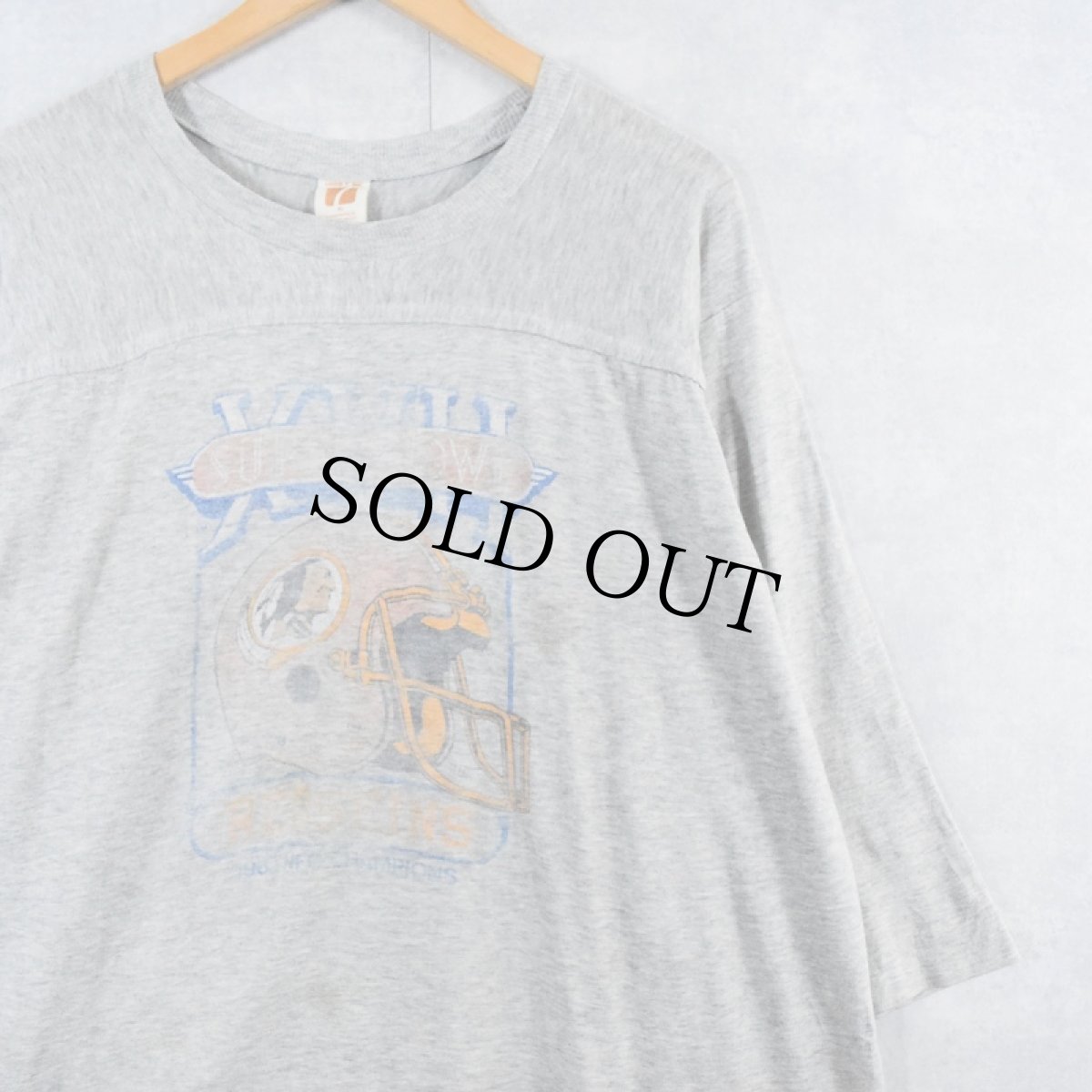 画像1: 【SALE】 80's "SUPER BOWL REDSKING" NFLチームプリント フットボールTシャツ XL (1)