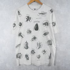 画像1: 90's rel-e-vant products USA製 野菜プリントTシャツ L (1)