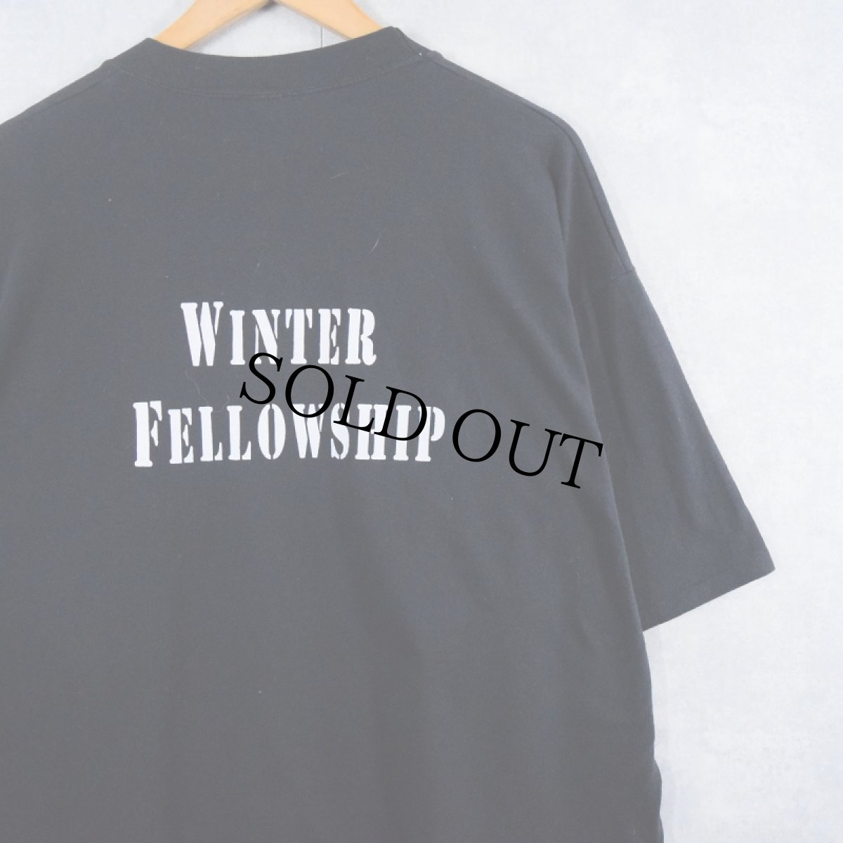 画像2: 90's USA製 "WINTER FELLOWSHIP" バーコードプリントTシャツ XXL (2)