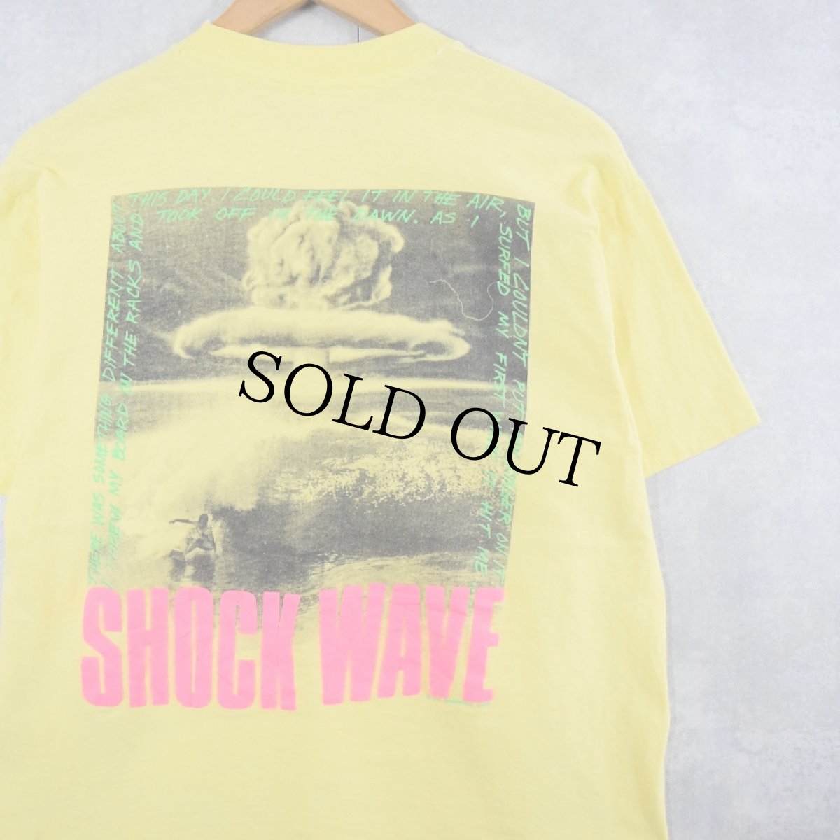 画像1: 80's USA製 "SHOCK WAVE" 発泡プリントTシャツ L (1)