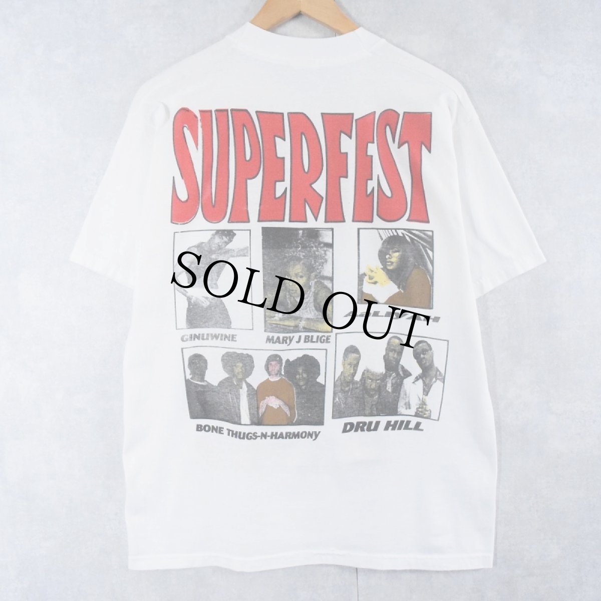 画像2: 90's〜 Bone Thugs N Harmony "ART OF WAR SUPERFEST" ヒップホップTシャツ L (2)