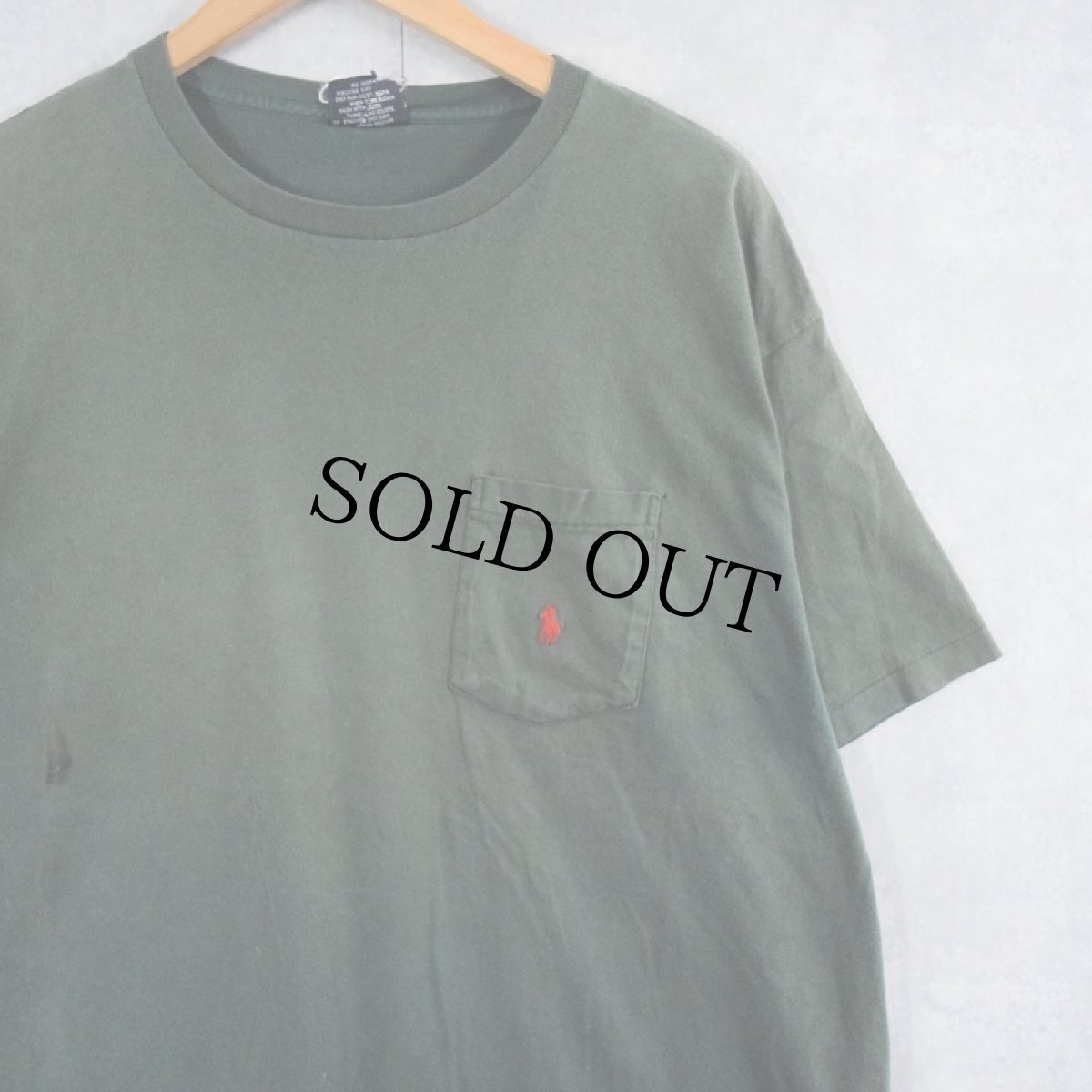 画像1: 【SALE】 90's POLO Ralph Lauren USA製 ロゴ刺繍 ポケットTシャツ L (1)