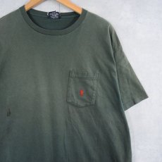 画像1: 90's POLO Ralph Lauren USA製 ロゴ刺繍 ポケットTシャツ L (1)
