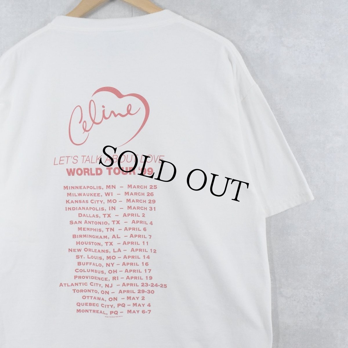 画像2: 90's Celine Dion "LET'S TALK ABOUT LOVE WORLD TOUR" ミュージシャンツアーTシャツ XL (2)