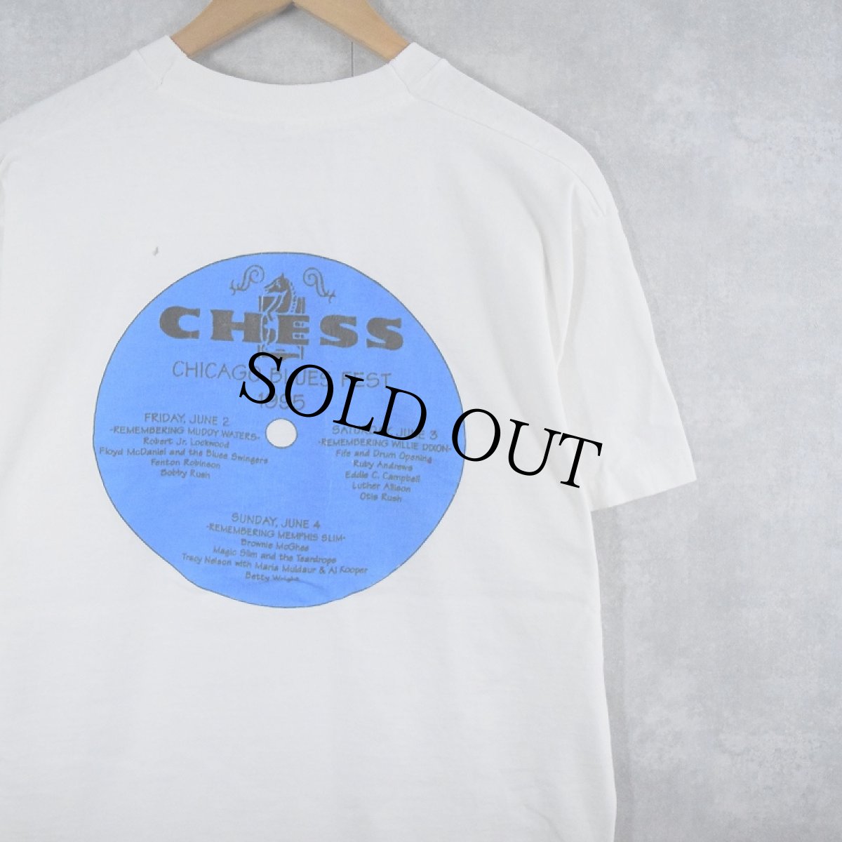 画像2: 90's Muddy Waters USA製 "CHICAGO BLUES FEST 1995" ギタリストプリントTシャツ L (2)